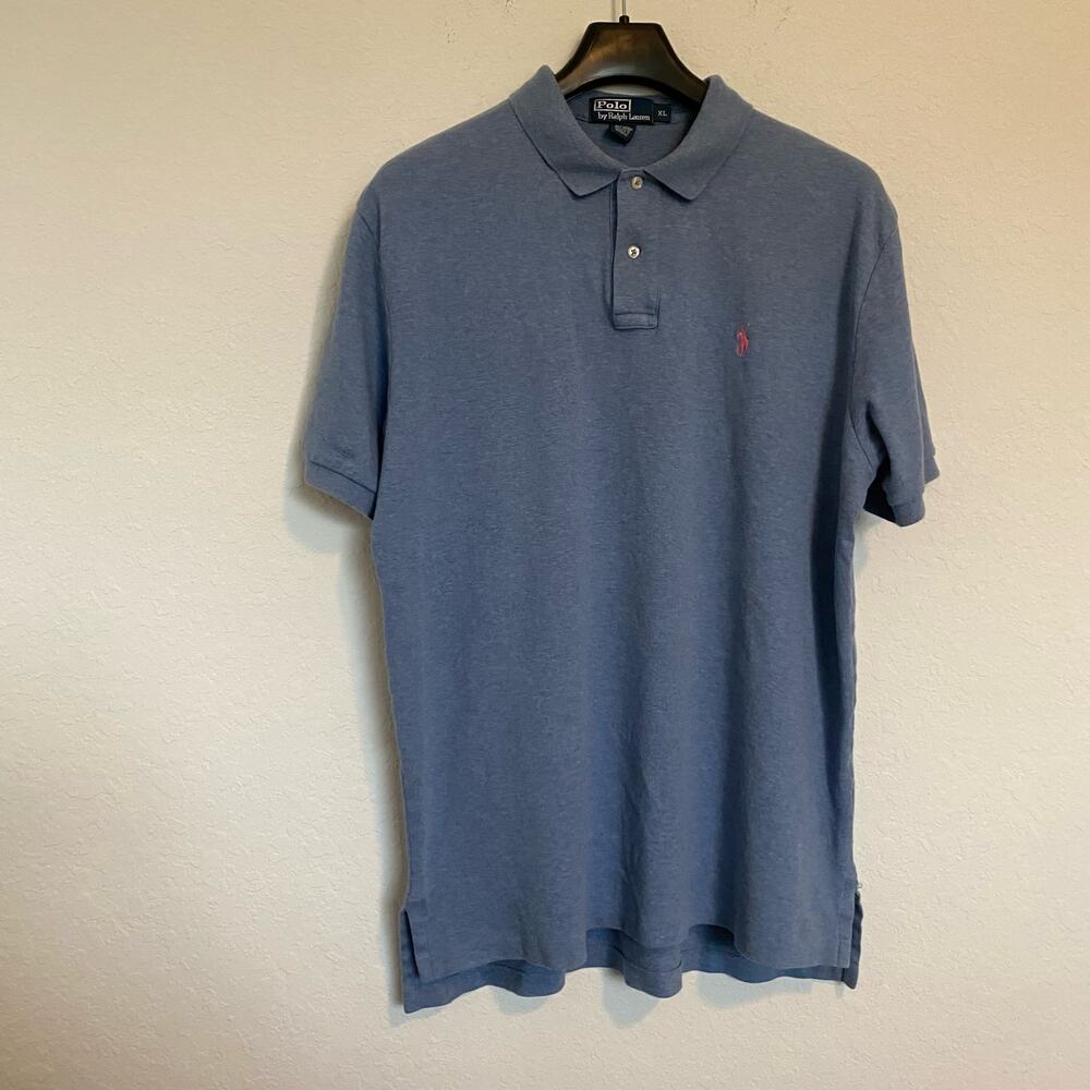 Polo Ralph‎ Lauren Men's XL Heathered Blue Short Sleeve Polo Shirt